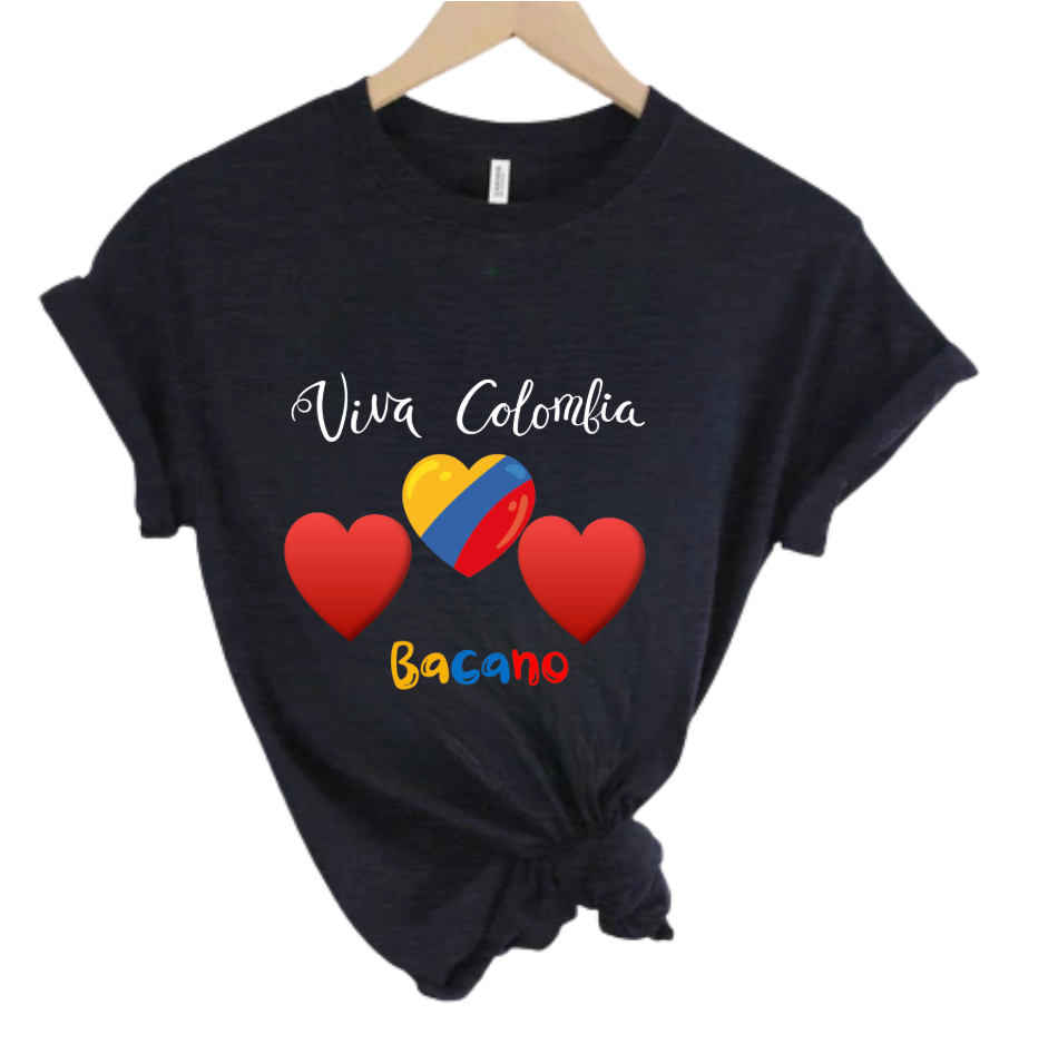 Bella Canvas Athletic Heather Tee - Viva Colombia, Bacano