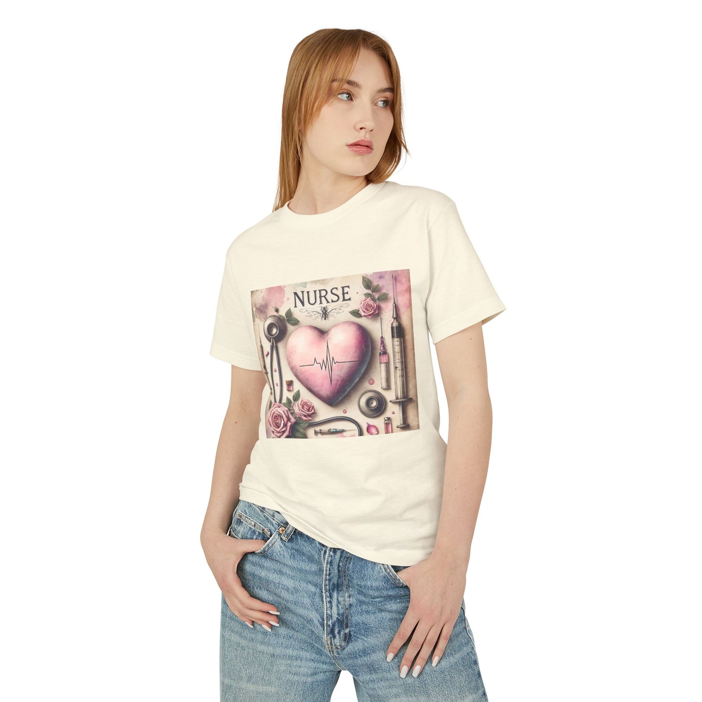 Nurse Heartbeat Graphic Tee — Romantic Medical Tools Design