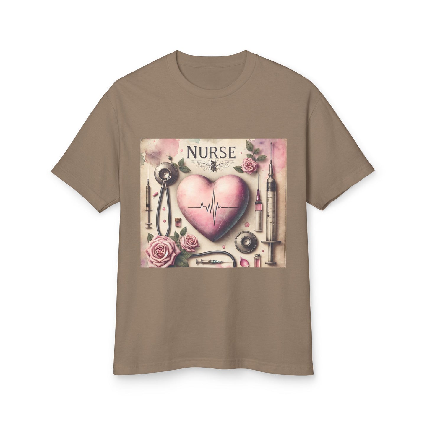 Nurse Heartbeat Graphic Tee — Romantic Medical Tools Design