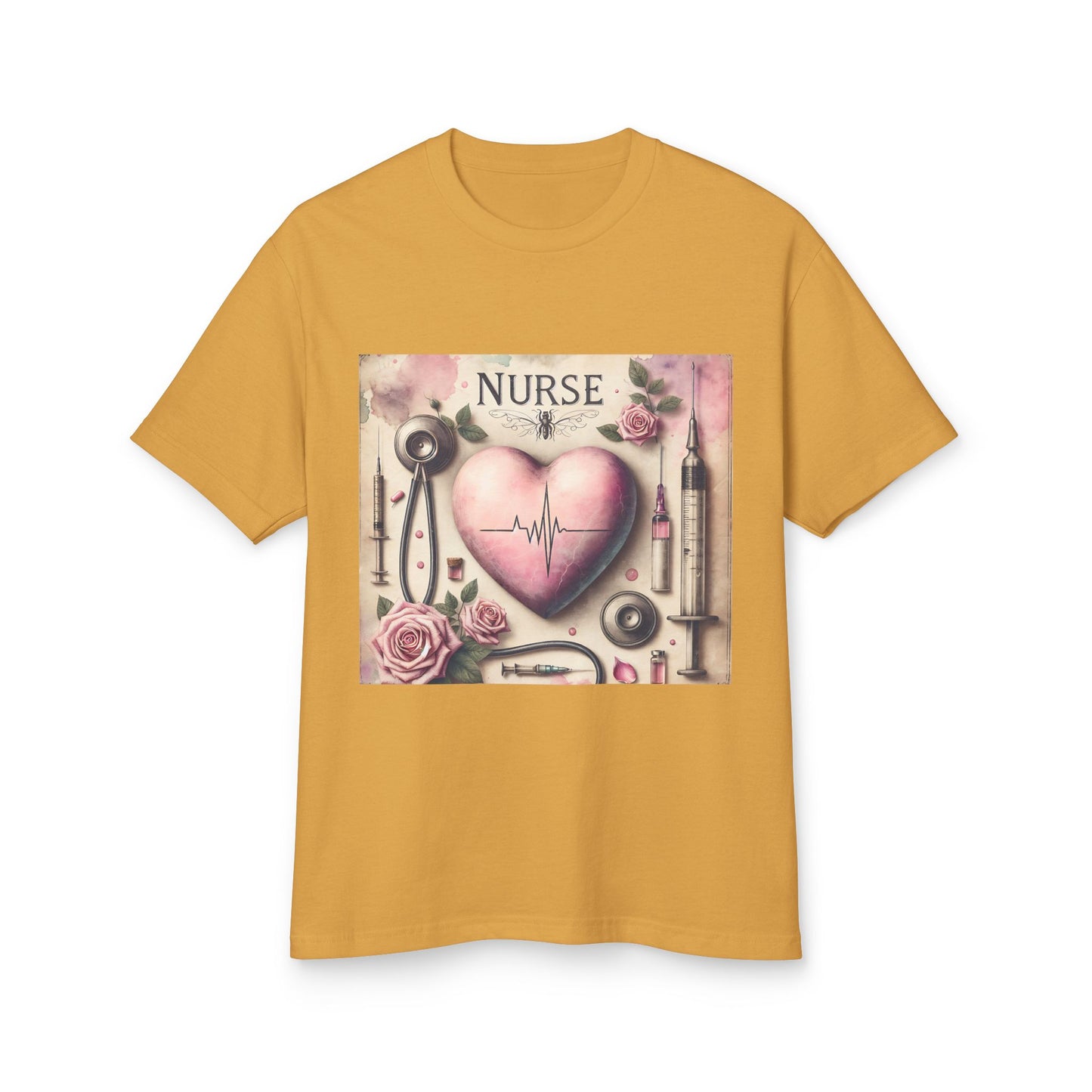 Nurse Heartbeat Graphic Tee — Romantic Medical Tools Design