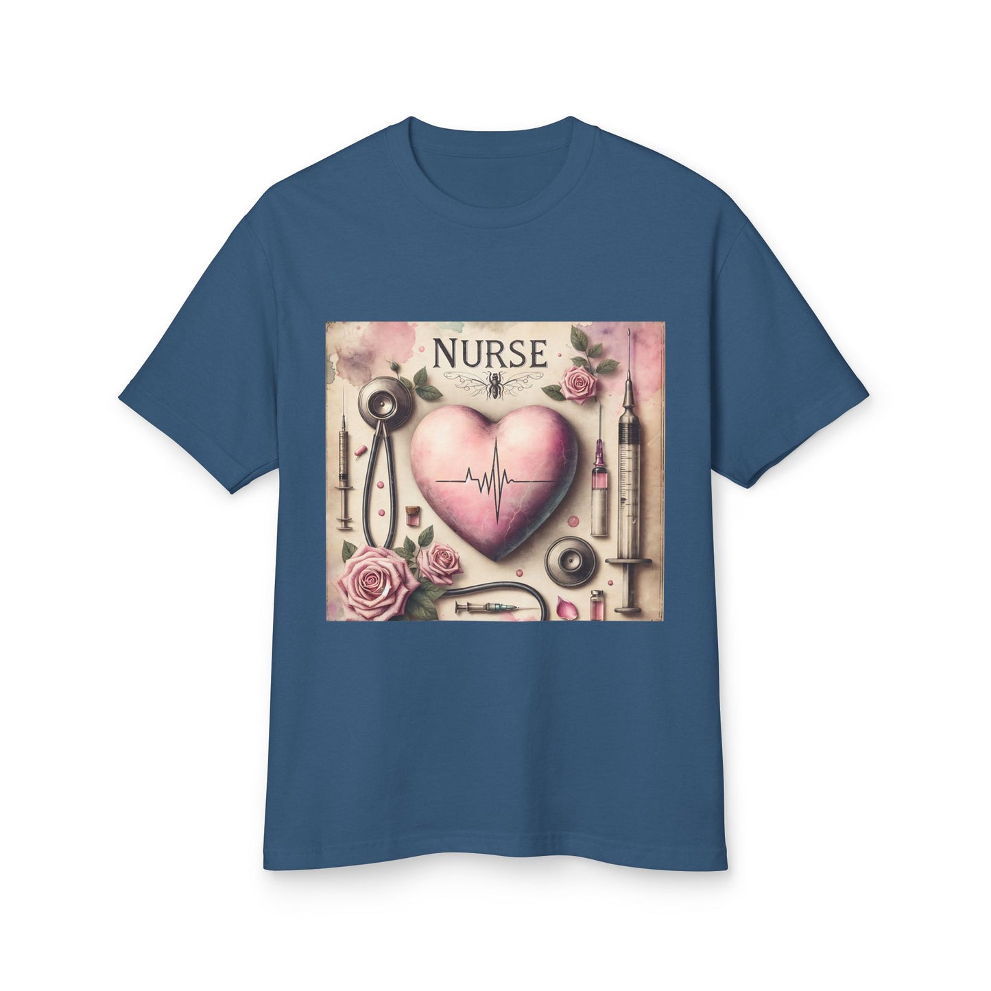 Nurse Heartbeat Graphic Tee — Romantic Medical Tools Design