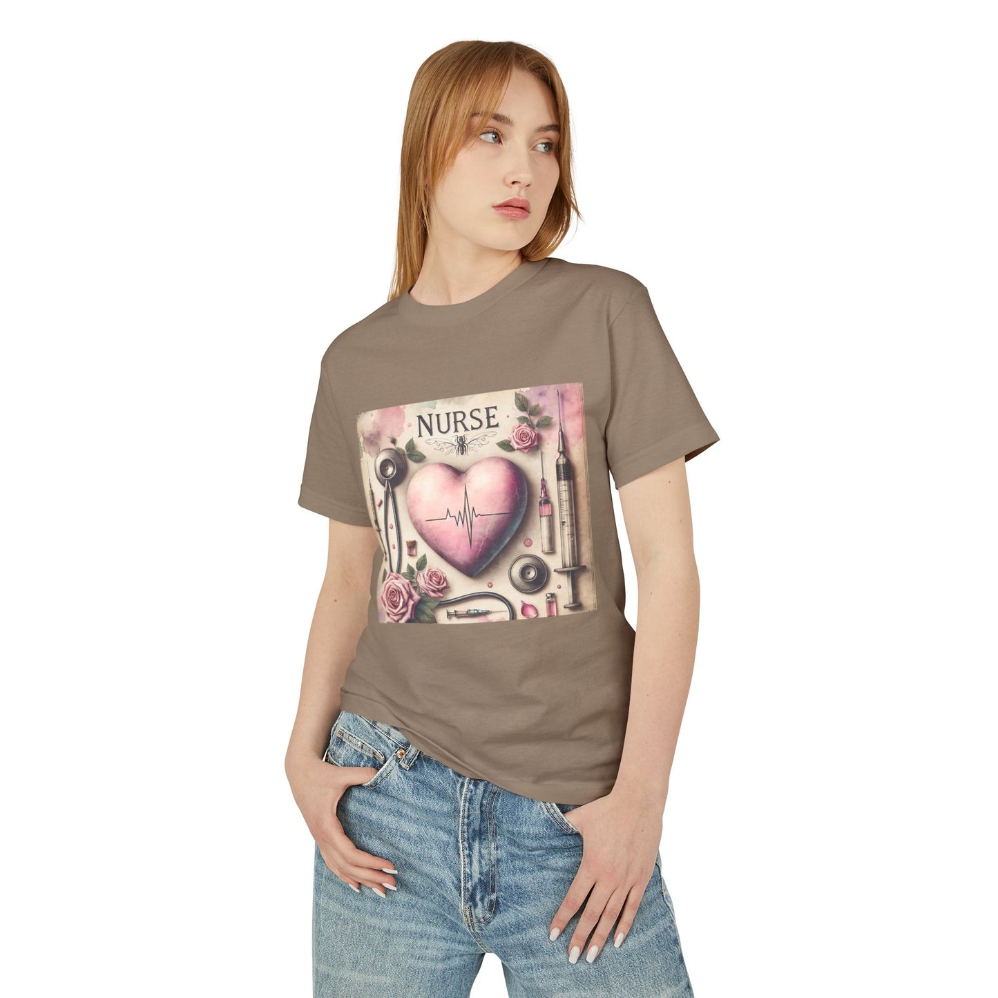 Nurse Heartbeat Graphic Tee — Romantic Medical Tools Design