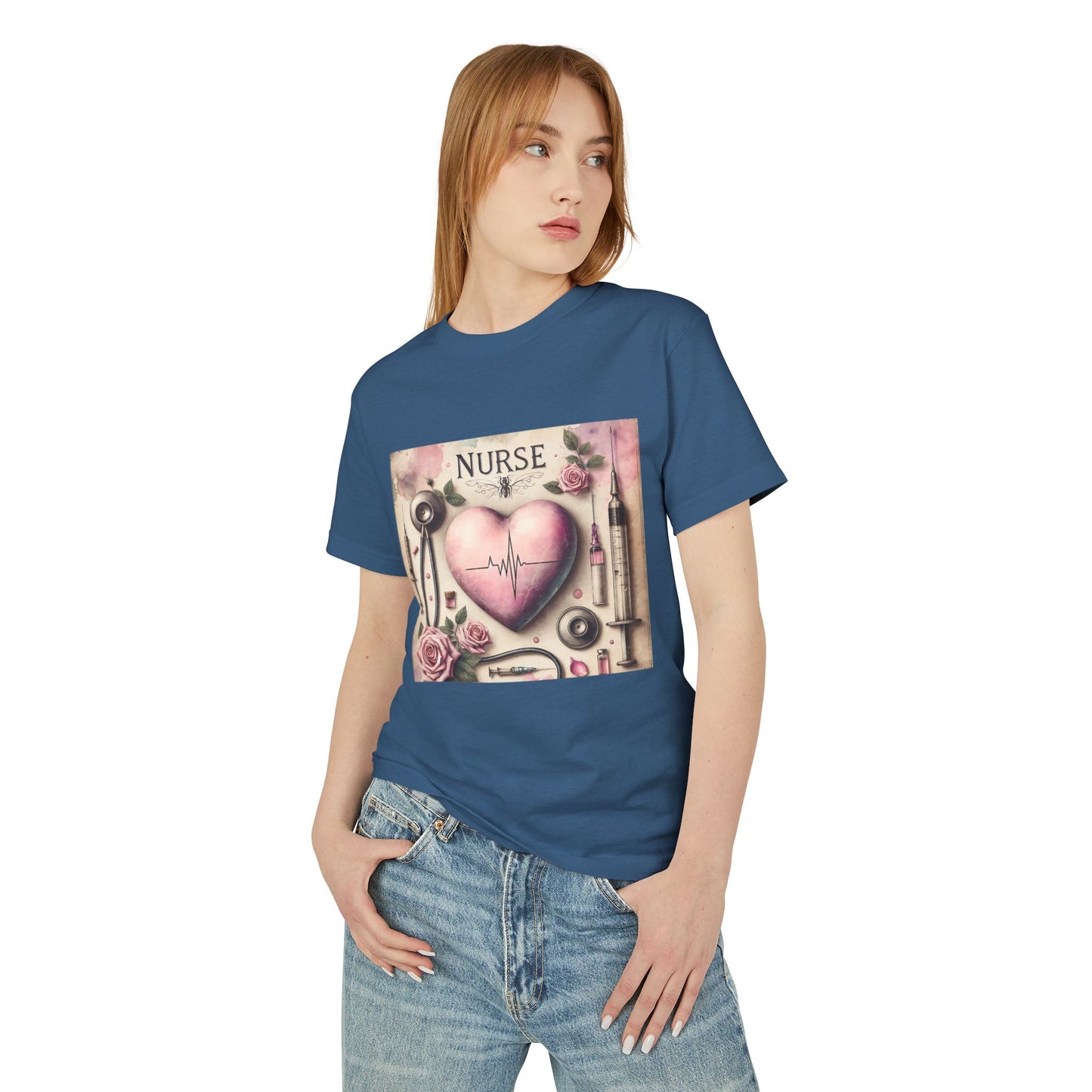Nurse Heartbeat Graphic Tee — Romantic Medical Tools Design