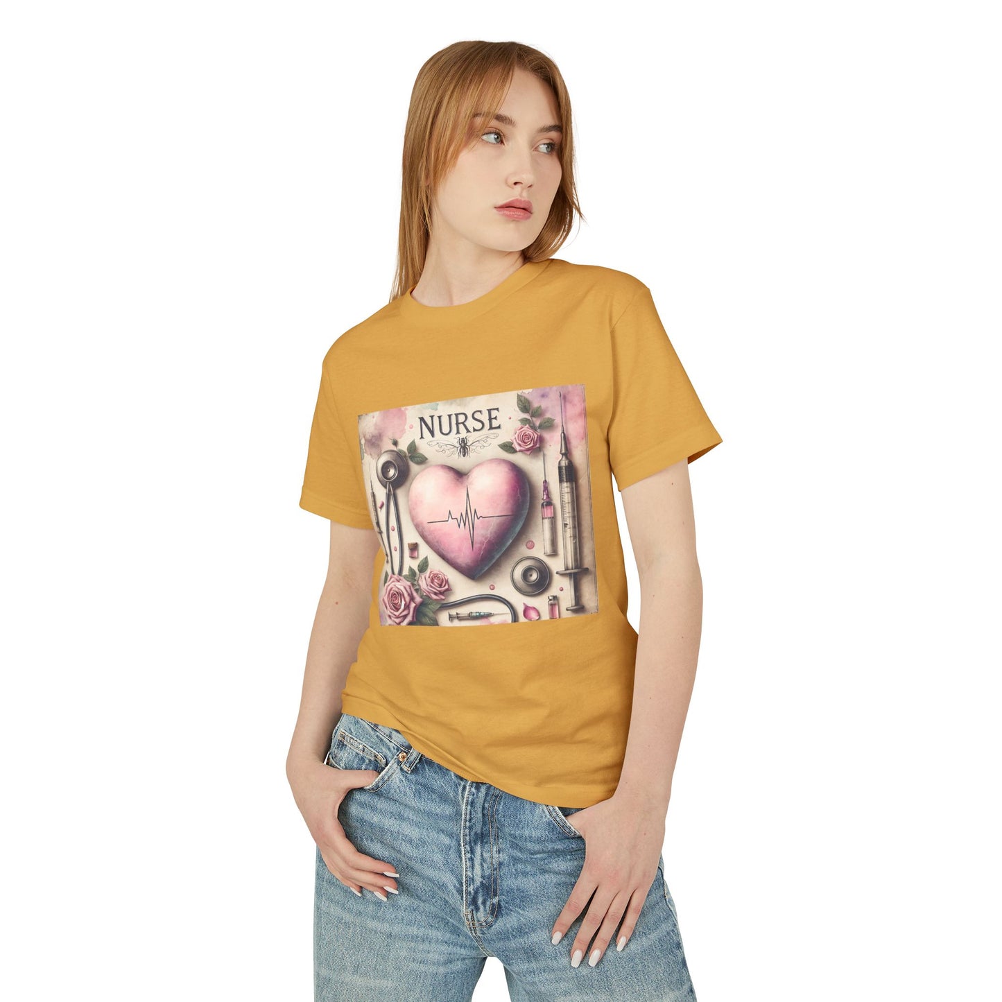 Nurse Heartbeat Graphic Tee — Romantic Medical Tools Design