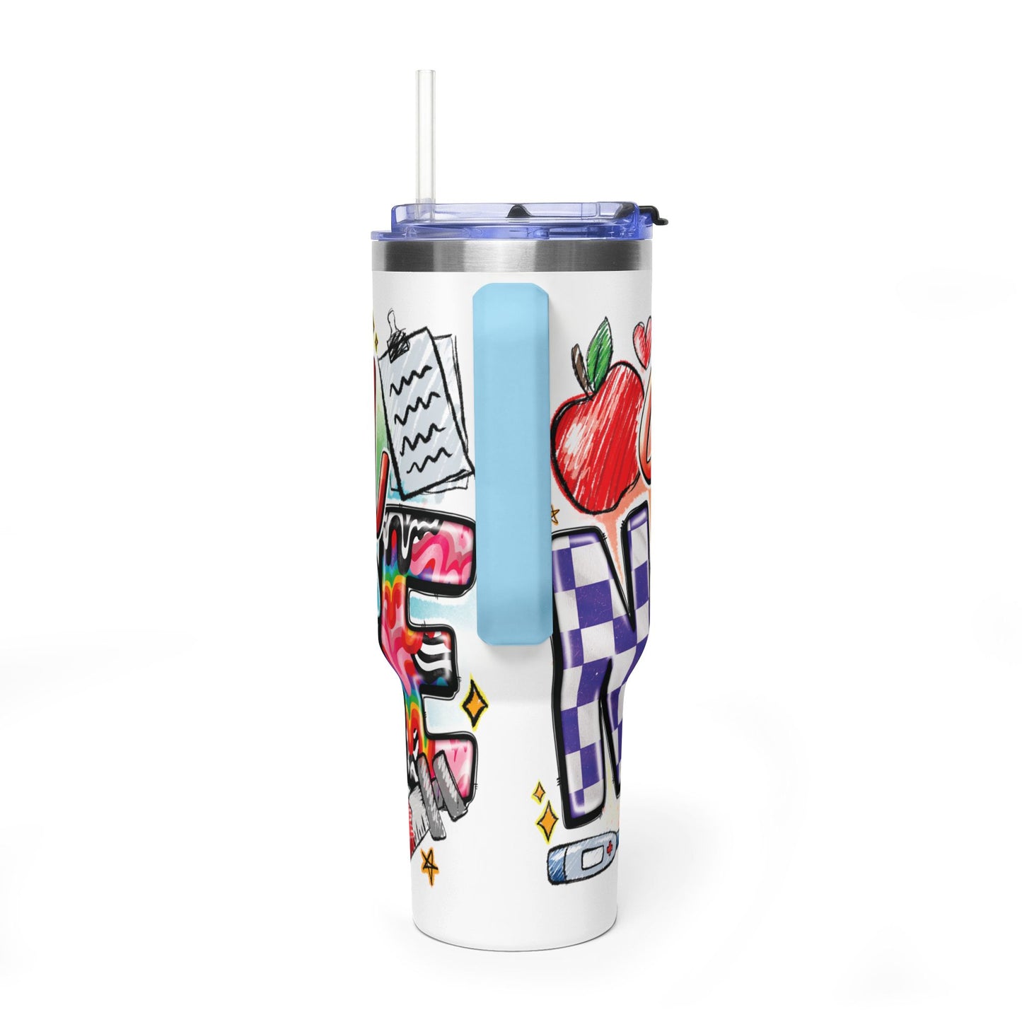 School Nurse 40oz Vacuum Tumbler – Insulated Travel Mug with Handle (School Nurse Design)