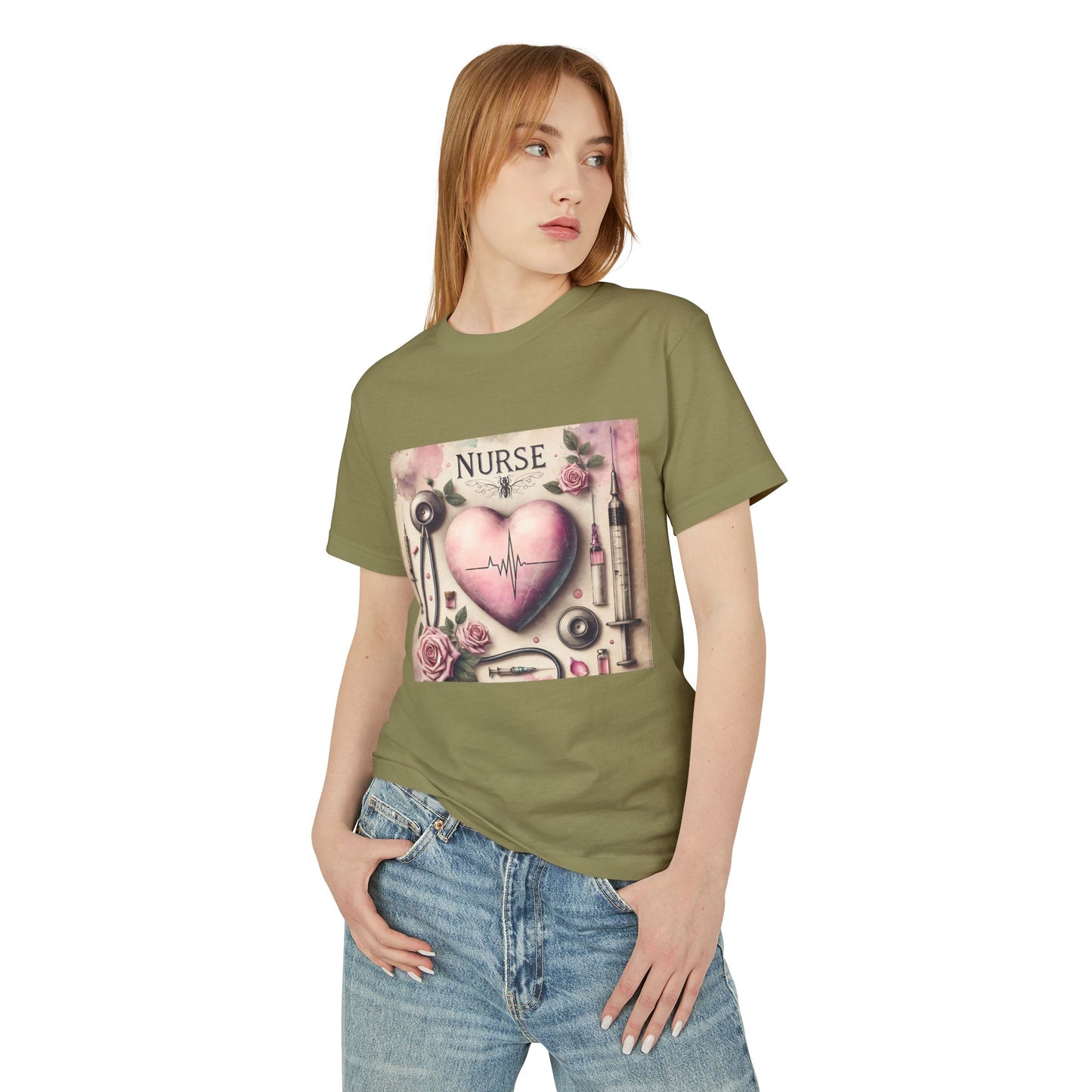 Nurse Heartbeat Graphic Tee — Romantic Medical Tools Design