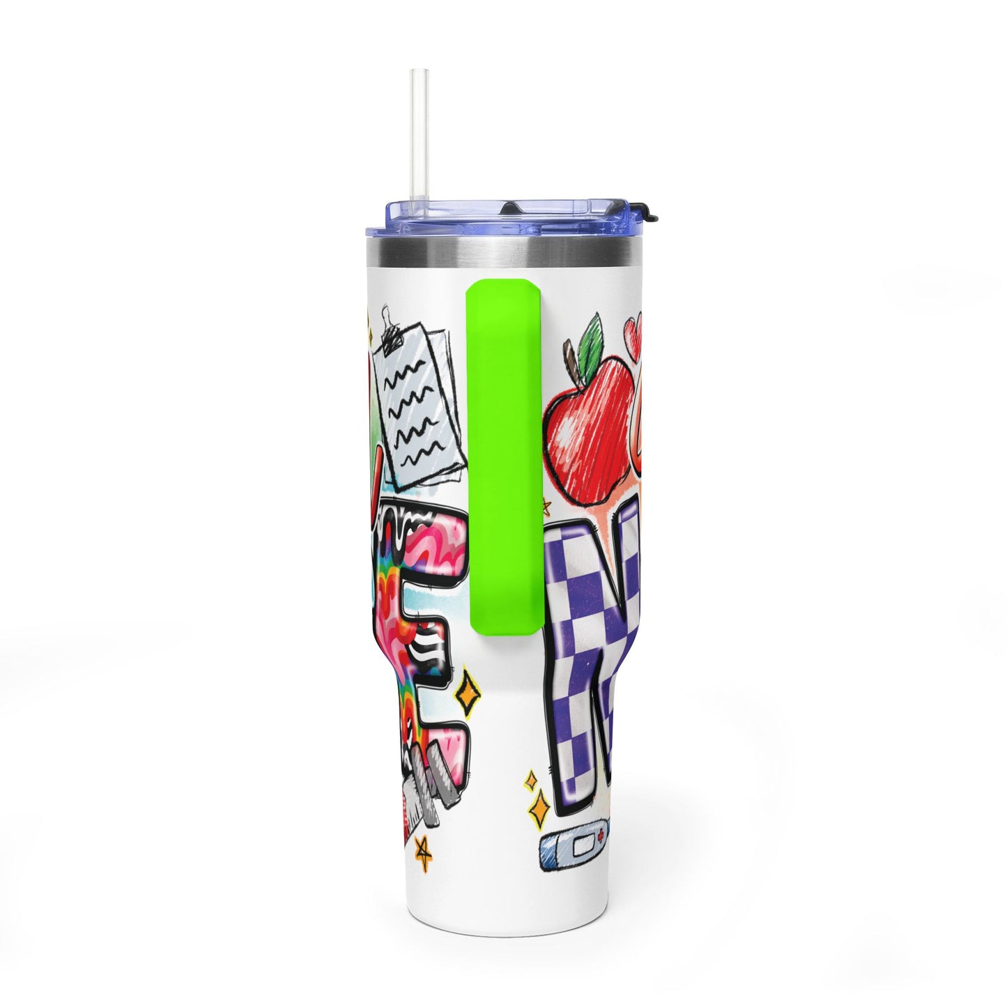 School Nurse 40oz Vacuum Tumbler – Insulated Travel Mug with Handle (School Nurse Design)