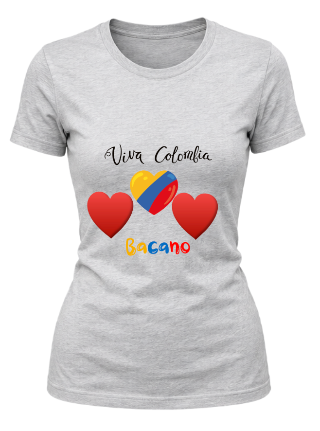 Bella Canvas Athletic Heather Tee  - Viva Colombia, Bacano