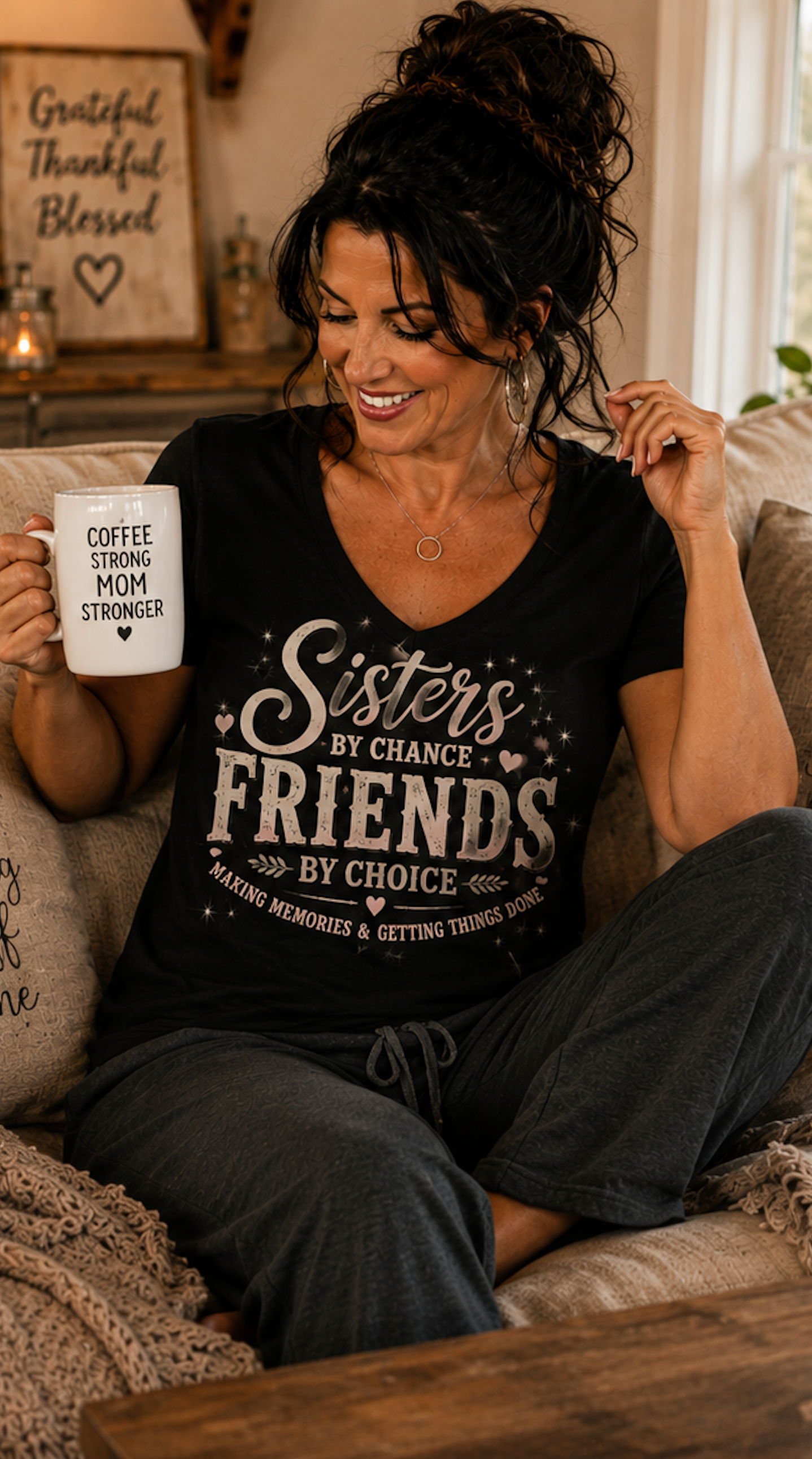 Bella Canvas Athletic Heather Tee - SIsters by Chance Friends by Choice