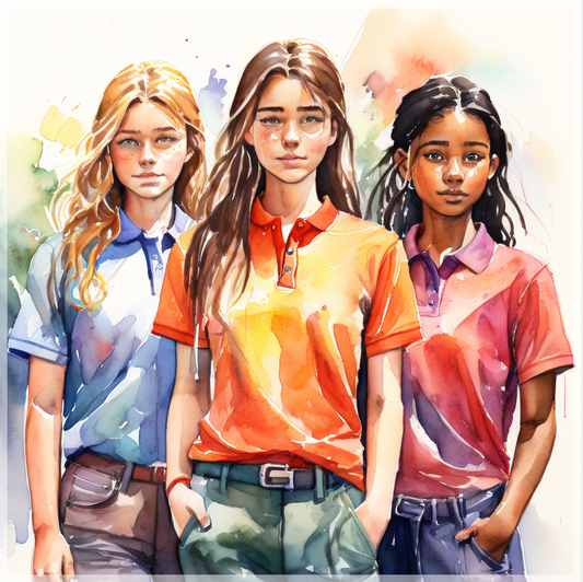 Short Sleeve Jersey Knit Polo Shirt - Girls