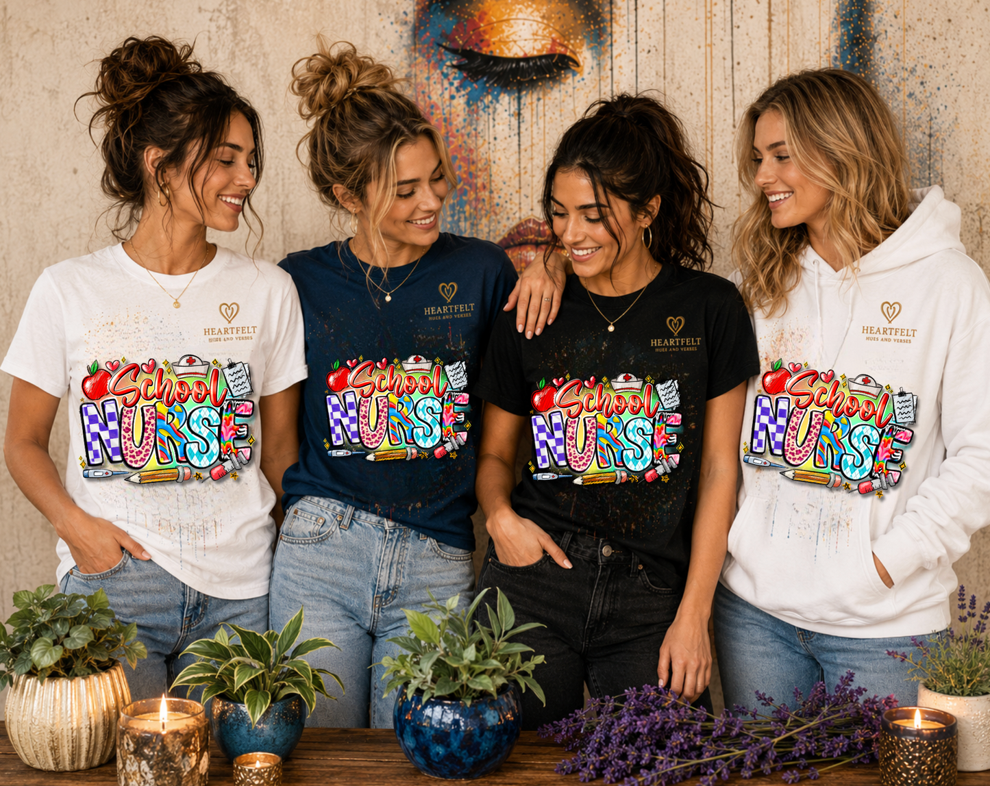 School Nurse T-Shirt – Colorful Cute School Nurse Graphic Tee (Back-to-School Gift)