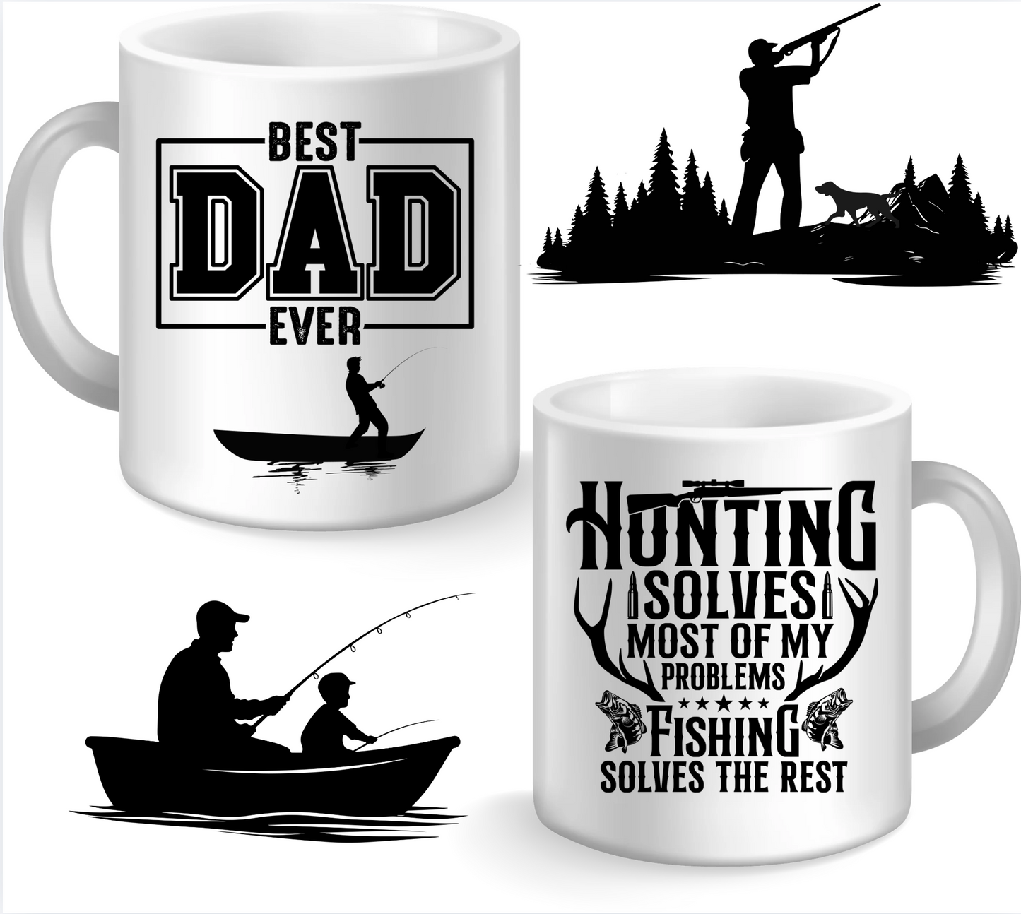 Coffee Mug - Various Quotes Fishing and Hunting 15Oz