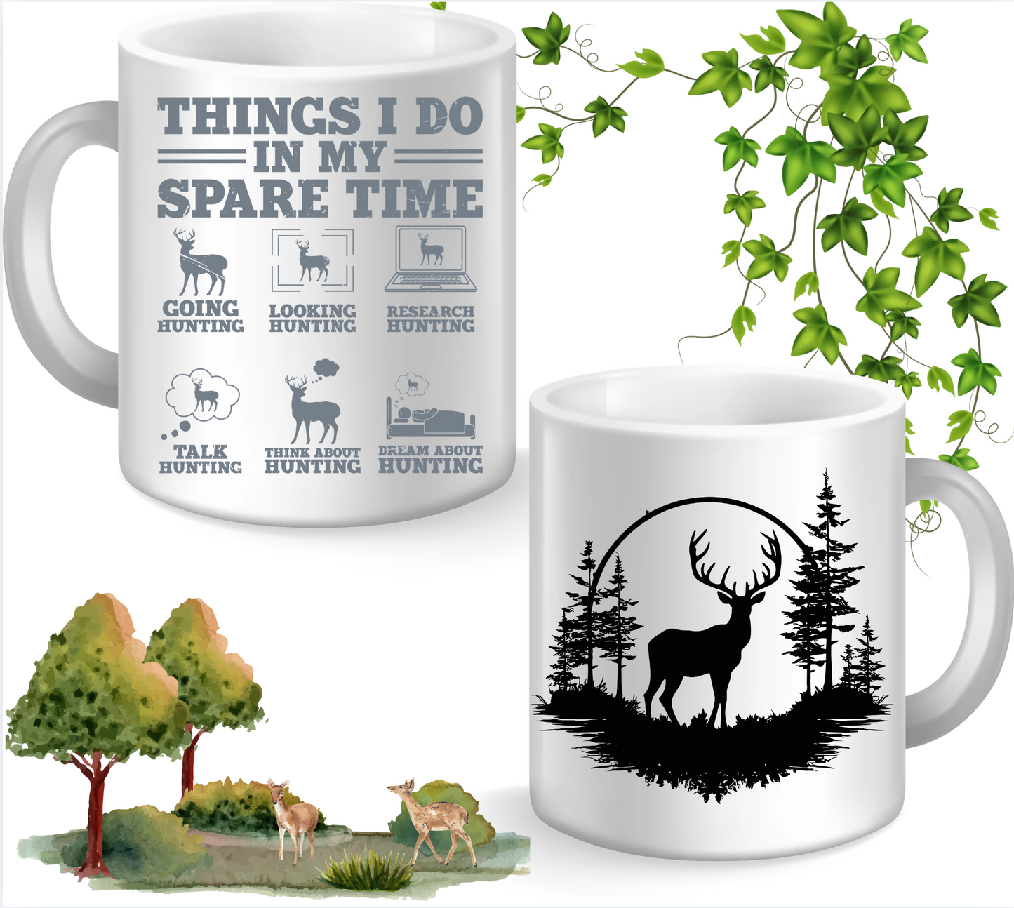 Coffee Mug - Various Quotes Fishing and Hunting 15Oz