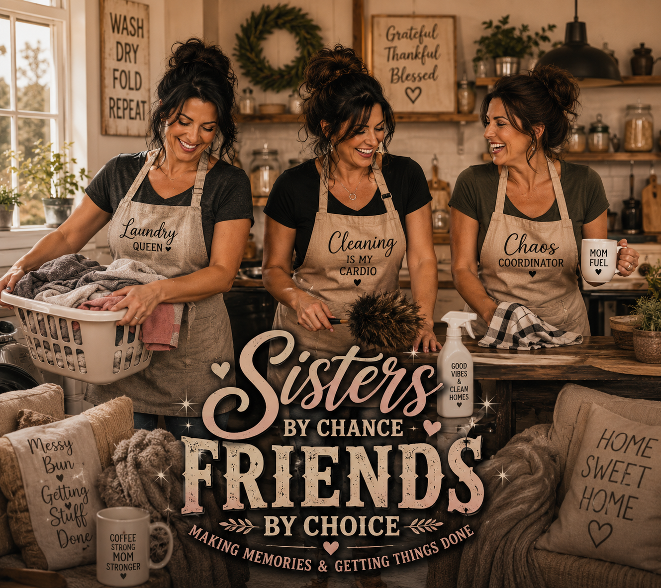 Bella Canvas Athletic Heather Tee - SIsters by Chance Friends by Choice